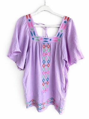 DAVI & DANI Lavender Embroidered Boho Dress NWT Size Small